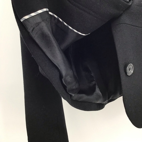 Banana Republic Wool Stand Collar Military Style Jacket Career Black Size S - Picture 8 of 10